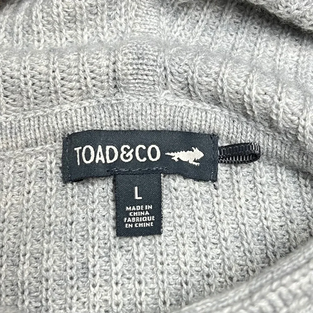 Toad&Co Womens Gray Durawool Knit Hoodie Sweater Large Oversized Wool Blend EUC - Picture 2 of 7